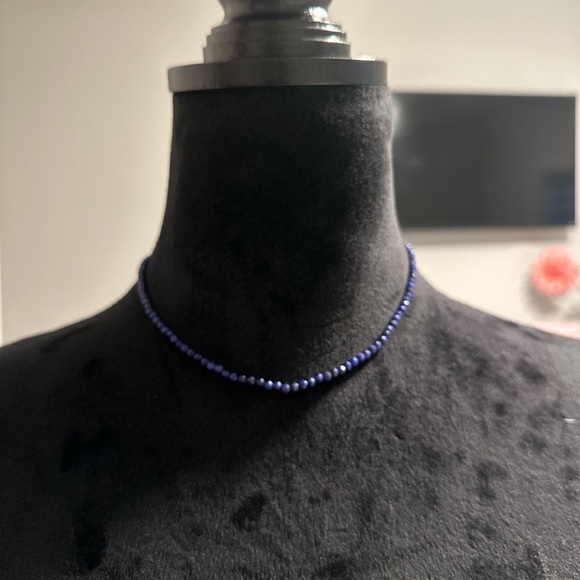 Dark blue beaded necklace - Picture 2 of 4